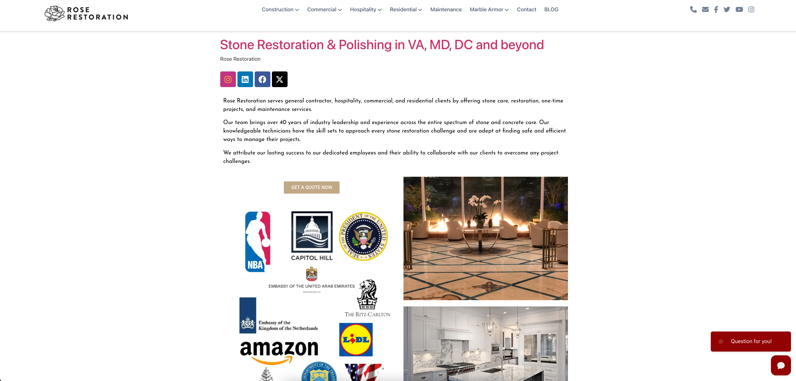 click here to view this Stone Restoration Company lead generation Project